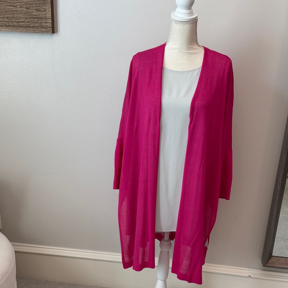 Chico's Fuchsia Open Front Cardigan